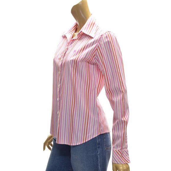 Lilly Pulitzer 100% Cotton Striped Button Front Shirt size 4 - Picture 2 of 5